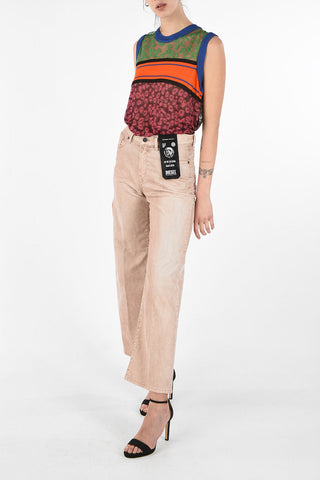 Jeans Palazzo WIDEE in Velluto a Vita Alta L32