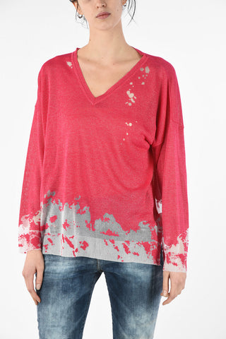 Lurex Tie Dye M-SPOTS V-Neck Sweater