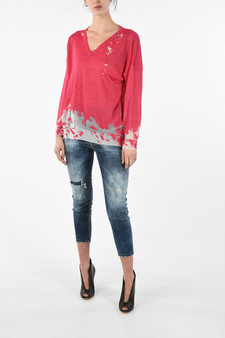 Lurex Tie Dye M-SPOTS V-Neck Sweater