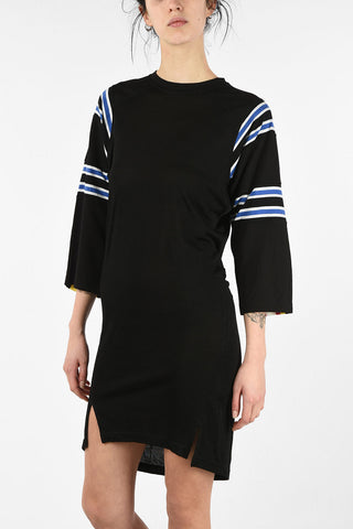 Knit Asymmetric D-UBY Bodycon Dress with 3/4 Sleeve