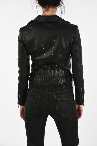 Leather L-SINYA-A Biker Jacket with Studs