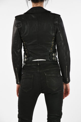 Leather Cropped L-TARAS Biker Jacket