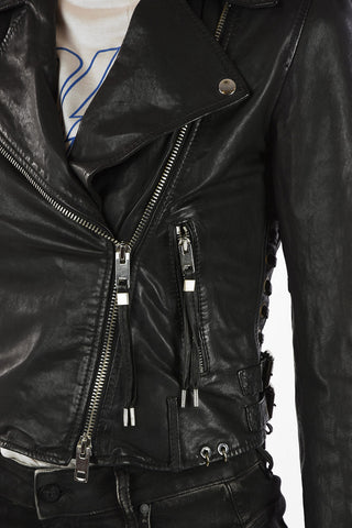 Leather Cropped L-TARAS Biker Jacket