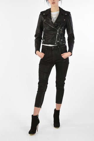 Leather Cropped L-TARAS Biker Jacket