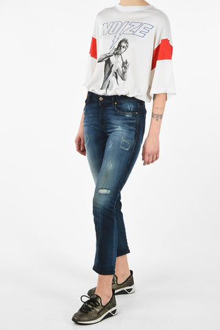 Vintage Effect Cropped RIZZO-NE Sweat Jogg jeans