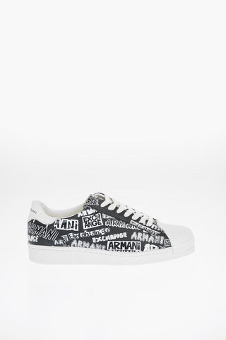 ARMANI EXCHANGE Leather Printed Sneakers
