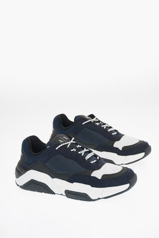 ARMANI EXCHANGE Fabric and Leather Sneakers