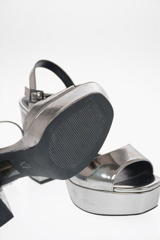 ARMANI EXCHANGE 10cm Faux Leather Sandal with Plateau