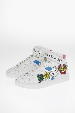 ARMANI EXCHANGE Leather Printed Sneakers