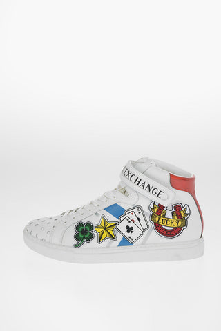 ARMANI EXCHANGE Leather Printed Sneakers