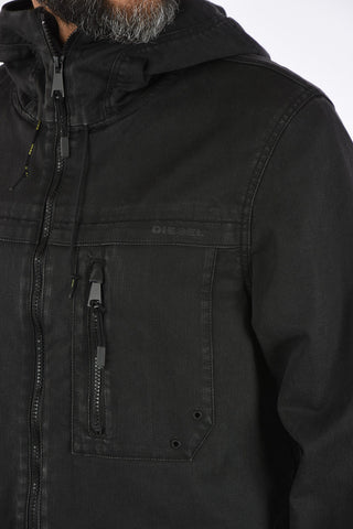 Hooded JOQUE-NE Denim Jacket