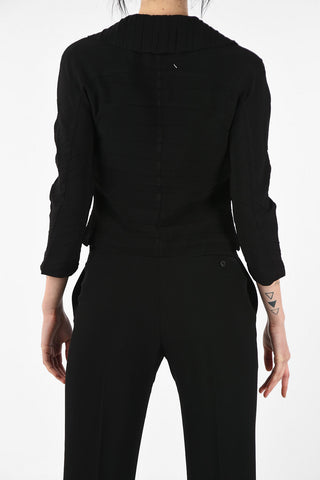 MM0  Creased Effect Blazer with 3/4 Sleeve