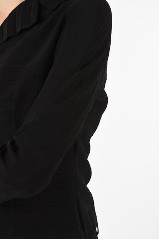 MM0  Creased Effect Blazer with 3/4 Sleeve