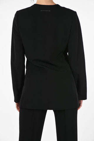 MM6 Plunging Neckline Wrap Blazer