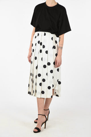 MM4 Polka Dots Silk Circle Skirt with Drawstring