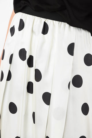 MM4 Polka Dots Silk Circle Skirt with Drawstring
