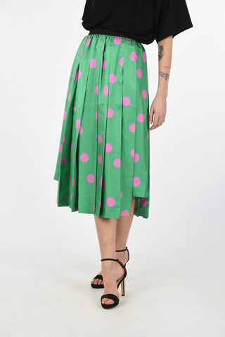 MM4 Polka Dots Silk Circle Skirt with Drawstring
