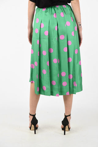 MM4 Polka Dots Silk Circle Skirt with Drawstring