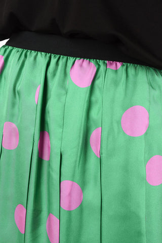 MM4 Polka Dots Silk Circle Skirt with Drawstring