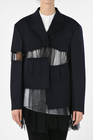 MM1 Tulle Asymmetric Blazer