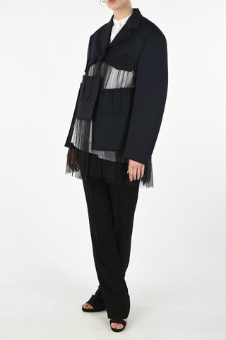 MM1 Tulle Asymmetric Blazer