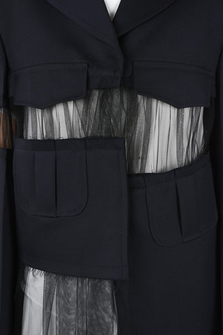 MM1 Tulle Asymmetric Blazer