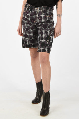 MM6 Floral-Print Denim Shorts