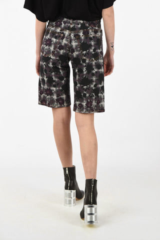 MM6 Floral-Print Denim Shorts