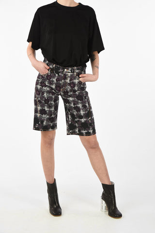 MM6 Floral-Print Denim Shorts