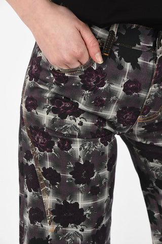 MM6 Floral-Print Denim Shorts