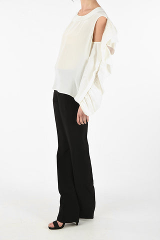 MM0 Leg-o-Mutton Sleeve and Ruffled Sleeve Asymmetric Top
