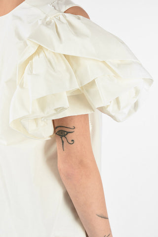 MM0 Leg-o-Mutton Sleeve and Ruffled Sleeve Asymmetric Top