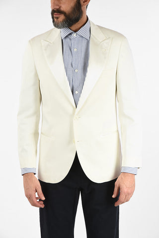 Blazer Due Bottoni in Seta con Revers a Lancia