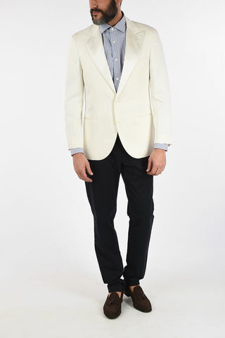 Blazer Due Bottoni in Seta con Revers a Lancia