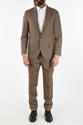Completo Vichy a Due Bottoni in Lana Vergine e Cotone 