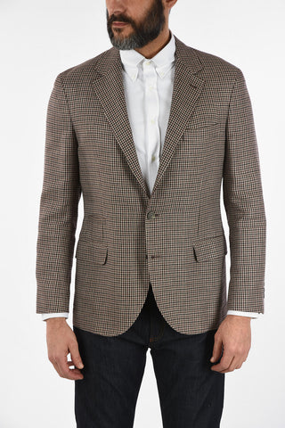 Blazer Pied de Poule 3 Bottoni con Revers Classico 