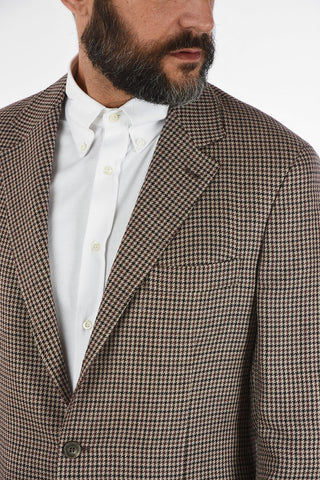 Blazer Pied de Poule 3 Bottoni con Revers Classico 