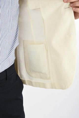 ZZEGNA Linen and Wool 2 Button Blazer with Notch Lapels