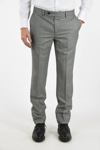 Virgin Wool Double-Breasted Suit with Peaked Lapel