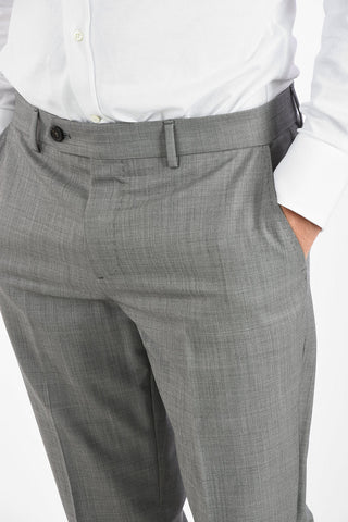 Virgin Wool Double-Breasted Suit with Peaked Lapel
