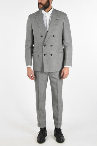 Houndstooth Peak Lapel Double Breasted Suit