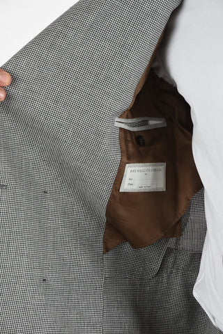 Houndstooth Peak Lapel Double Breasted Suit