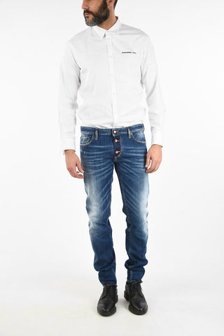 Jeans Slim Fit Distressed in Cotone Stretch 16 cm