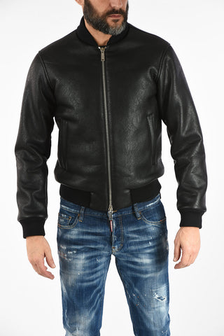 Bomber Imbottito in Ecopelle con Chiusura Zip