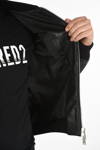 Bomber Imbottito in Ecopelle con Chiusura Zip
