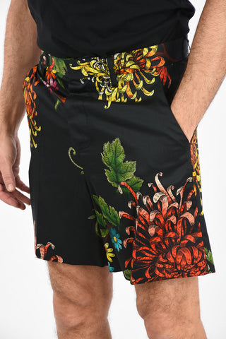 Belt Loops Floral-Print Jams Shorts