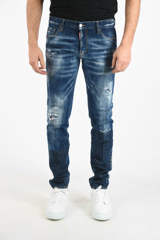 14cm Distressed Slim Fit Jeans with Paint