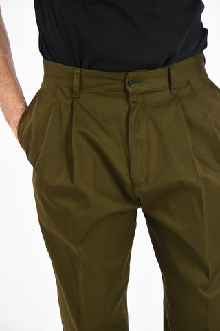 Capri Double Pleat Pants with Tiger Embroidery