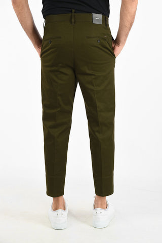 Single Pleat Brad Fit Capri Pants with belt loops
