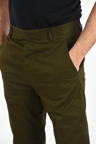 Single Pleat Brad Fit Capri Pants with belt loops